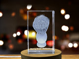 Luxury Shaving Brush with 3D Engraved Crystal Handle - Premium Badger Hair Shaving Brush A&B Crystal Collection