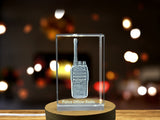 Recognition Crystal Police Radio Trophy Award | Engraved Display Gift for Officers - Custom Award From A&B Crystal Collection