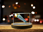 Recognition Crystal Flashlight Trophy Award | 3D Engraved Gift with LED Base for Adventure Lovers
