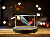 Recognition Crystal Flashlight Trophy Award | 3D Engraved Gift with LED Base for Adventure Lovers