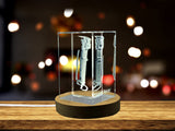 Recognition 3D Crystal Engraved Pepper Spray Trophy Award Gift with LED Base Light - Custom Award From A&B Crystal Collection