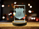Customizable Luxury Police Badge Recognition Trophy Award with 3D Engraving & LED Base Light