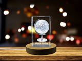 Intricately Crafted Crystal Globe Sculpture - A Detailed Atlas in Palmc of Your Hand A&B Crystal Collection