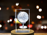 Intricately Crafted Crystal Globe Sculpture - A Detailed Atlas in Palmc of Your Hand A&B Crystal Collection