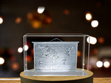 Exquisitely Crafted Crystal Map Sculpture - A Detailed Geographic Landscape A&B Crystal Collection