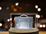 Exquisitely Detailed Crystal Teacher's Bag Sculpture - A Tribute to Education A&B Crystal Collection