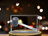 A Faceted Crystal Rubber Hammer - Celebrating Problem Solvers A&B Crystal Collection