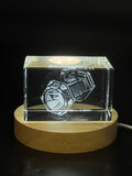 3D Crystal Sculpture of a Camping Flashlight