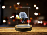 Helmet Trophy Award - 3D Engraved Crystal Keepsake Gift for Recognition of Essential Workers