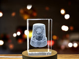Recognition Police Siren Light Up Crystal Trophy Award with Custom Engraving for First Responders - Custom Award From A&B Crystal Collection