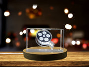 Recognition Movie Reel Crystal Trophy Award - Exquisite 3D Engraved Gift with LED Base