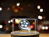Recognition Movie Reel Crystal Trophy Award - Exquisite 3D Engraved Gift with LED Base - Custom Award From A&B Crystal Collection