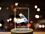 Exquisitely Detailed Crystal USB Drive Keepsake - A Technical Marvel Encased in Crystal A&B Crystal Collection