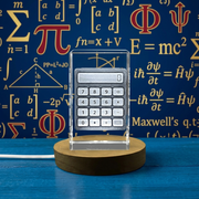 3D Crystal Calculator Trophy Award - Unique Art and Functionality Recognition Sculpture