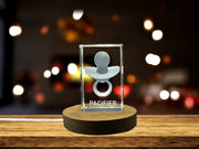Crystal Pacifier Trophy Award With Recognition | 3D Engraved Keepsake Gift For New Parents
