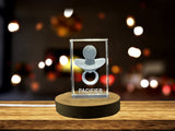 Crystal Pacifier Trophy Award With Recognition | 3D Engraved Keepsake Gift For New Parents