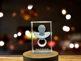 Crystal Pacifier Trophy Award With Recognition | 3D Engraved Keepsake Gift For New Parents - Custom Award From A&B Crystal Collection