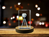 Recognition Spotlight Tripod Crystal Trophy Award - 3D Engraved Gift for Theatre & Film Professionals