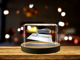 Crystal Plastering Trowel Trophy Award - Recognition Gift with Laser Engraved Design & Base Light