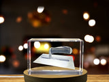 Crystal Plastering Trowel Trophy Award - Recognition Gift with Laser Engraved Design & Base Light - Custom Award From A&B Crystal Collection