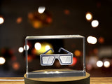 3D Glasses Recognition Crystal Award Trophy - Exquisite Engraved Gift for Movie Buffs & Tech Fans - Custom Award From A&B Crystal Collection