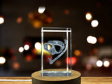 Crystal Clear Adventure Recognition 3D Engraved Crystal Snorkeling Mask Trophy With LED Base - Custom Award From A&B Crystal Collection