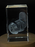 3D Engraved Crystal Gift with Cam Lock
