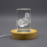 3D Engraved Crystal Gift with Cam Lock