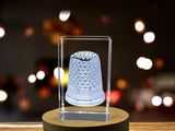 Unique Decorative Keepsake - Thimble Shape Crystal Gift with 3D Engraving A&B Crystal Collection