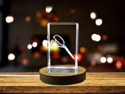 Exquisite 3D Engraved Crystal Sculpture of Iconic Fabric Shears for Sewing Enthusiasts