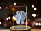 Exquisite Crystal Safety Glove Sculpture - A Poignant Homage to Hardworking Hands A&B Crystal Collection