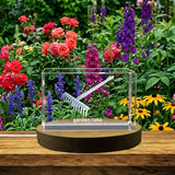 Garden rake — 3D laser-engraved crystal keepsake, Made in Canada