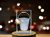 Verdant Oasis - Garden Bucket Immortalized in 3D Engraved Crystal A&B Crystal Collection