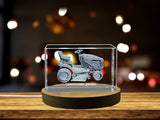 Lawnmower Immortalized in 3D Engraved Crystal A&B Crystal Collection