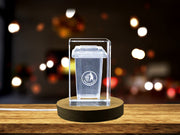 Recycling Bin Immortalized in 3D Engraved Crystal