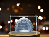 Exquisite Crystal Sculpture of a Camping Tent | Unique 3D Engraved Gift A&B Crystal Collection