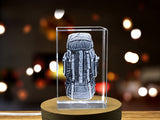 Unique Crystal Decor Piece Personalized 3D Engraved Backpack Crystal Gift A&B Crystal Collection