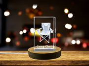 Unique Crystal Décor Piece 3D Engraved Camp Chair Crystal Gift