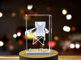 Unique Crystal Décor Piece 3D Engraved Camp Chair Crystal Gift A&B Crystal Collection