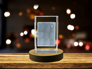 Recognition Elegant 3D Engraved Crystal Passport Holder With LED Base Light - Gift For Travelers