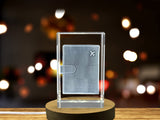 Recognition Elegant 3D Engraved Crystal Passport Holder With LED Base Light - Gift For Travelers - Custom Award From A&B Crystal Collection