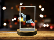 Recognition Peaceful Journeys: Award-Winning 3D Engraved Crystal Earplugs with Free LED Base