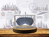 Restful Travel Recognition 3D Engraved Crystal Eye Mask with LED Base - Luxury Comfort Travel Accessory - Custom Award From A&B Crystal Collection