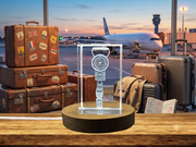 3D Engraved Crystal Luggage Scale Trophy Award - Compact & Stylish Weight Measuring Tool