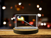 Personalized 3D Engraved Crystal Traveling Selfie Stick Trophy Award with LED Base Recognition