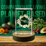 Vegan Watercolor 3D Engraved Crystal 3D Engraved Crystal Keepsake/Gift/Decor/Collectible/Souvenir