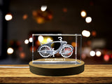 Vintage Bicycle Decor Crystal Engraved with Retro 3D Bike Design Home Decor Gift