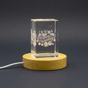 Happy Wedding 3D Engraved Crystal Keepsake Gift