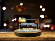 Recognition Spanto Knife with Intricate 3D Crystal Engraved Handle and LED Base Light