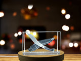 Kukri Blade Recognition Crystal Sculpture - 3D Engraved, LED Base Included, Gift Boxed - Custom Award From A&B Crystal Collection